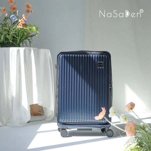 【納莎登 NaSaDen】★25吋 萊茵系列前開行李箱 經典花色版 紳士藍